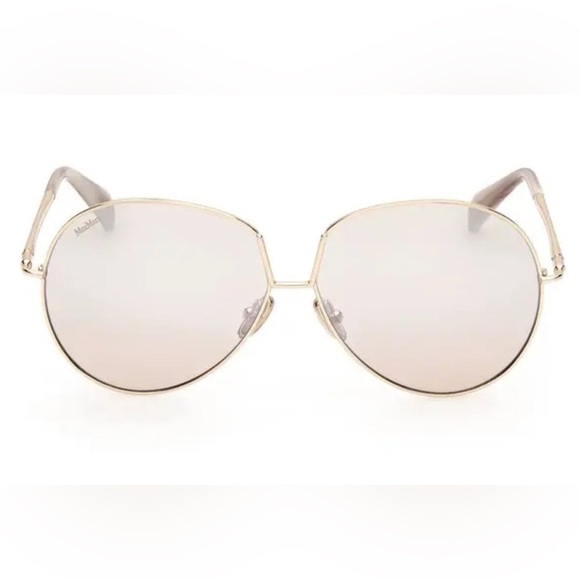 MaxMara pilot sunglasses with gold aviator frame. Case & cleaning cloth. main image 6